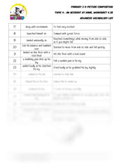 Advanced Vocabulary List - An accident at home - Worksheet Wizard