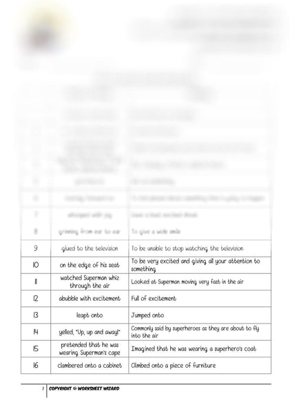 Advanced Vocabulary List - An accident at home - Worksheet Wizard