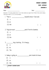 Articles Exercise 10 - Student Worksheet - Worksheet Wizard