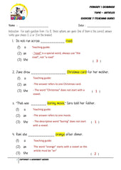 Articles Exercise 7 - Answer key and Teaching guide - Worksheet Wizard