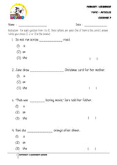 Articles Exercise 7 - Student Worksheet - Worksheet Wizard