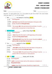 Auxillary Verbs Exercise 2 - Answer Key and Teaching Guide - Worksheet Wizard