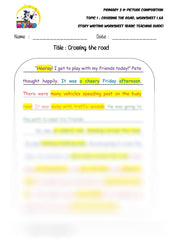 Basic model story worksheet - Crossing the road - Worksheet Wizard