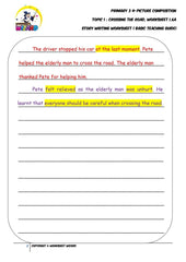 Basic model story worksheet - Crossing the road - Worksheet Wizard