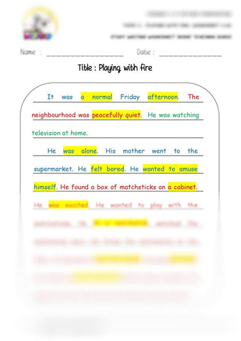 Basic model story worksheet - Playing with fire - Worksheet Wizard