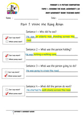 Basic Teaching Guide for Body worksheet - Crossing the road - Worksheet Wizard