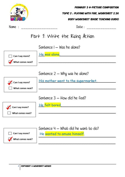 Basic Teaching Guide for Body worksheet - Playing with fire - Worksheet Wizard