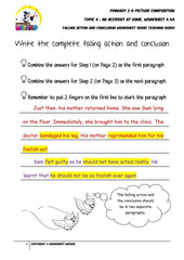 Basic Teaching Guide for Conclusion worksheet - An accident at home - Worksheet Wizard