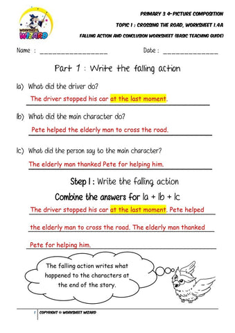 Basic Teaching Guide for Conclusion worksheet - Crossing the road - Worksheet Wizard