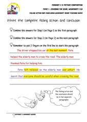 Basic Teaching Guide for Conclusion worksheet - Crossing the road - Worksheet Wizard