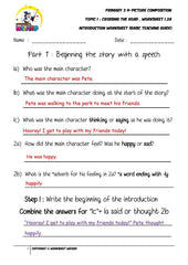 Basic Teaching Guide for Introduction worksheet - Crossing the road - Worksheet Wizard