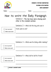 Body Worksheet - Playing in the canteen - Worksheet Wizard