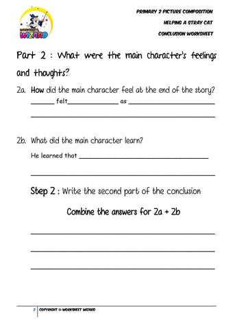 Conclusion Worksheet - Helping a stray cat - Worksheet Wizard