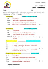 Conjunctions Exercise 1 - Answer key and Teaching guide - Worksheet Wizard