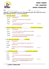 Conjunctions Exercise 5 - Answer key and Teaching guide - Worksheet Wizard