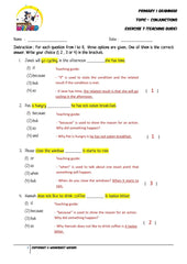 Conjunctions Exercise 7- Answer key and Teaching guide - Worksheet Wizard