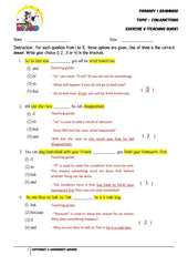 Conjunctions Exercise 8- Answer key and Teaching guide - Worksheet Wizard