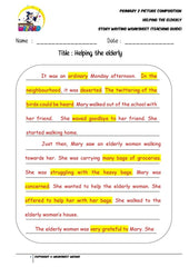 Model Story Worksheet - Helping the elderly - Worksheet Wizard