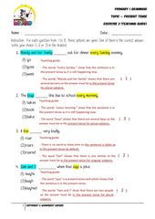 Present Tense Exercise 2 - Answer key and Teaching guide - Worksheet Wizard