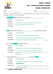 Pronouns Exercise 1 - Answer Key and Teaching Guide - Worksheet Wizard