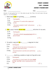 Pronouns Exercise 4 - Answer key and Teaching guide - Worksheet Wizard