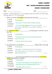 Pronouns Exercise 4 - Answer Key and Teaching Guide - Worksheet Wizard