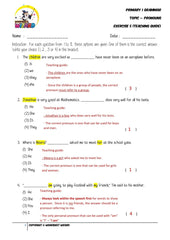 Pronouns Exercise 5 - Answer key and Teaching guide - Worksheet Wizard