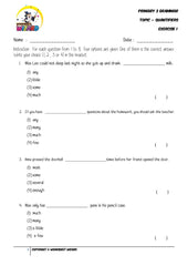 Quantifiers Exercise 1 - Student Worksheet - Worksheet Wizard