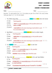 Quantifiers Exercise 2- Answer key and Teaching guide - Worksheet Wizard