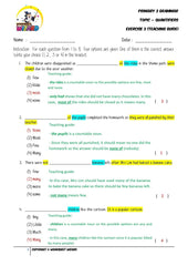 Quantifiers Exercise 3 - Answer Key and Teaching Guide - Worksheet Wizard