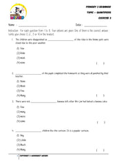 Quantifiers Exercise 3 - Student Worksheet - Worksheet Wizard