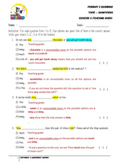 Quantifiers Exercise 4- Answer key and Teaching guide - Worksheet Wizard