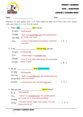 Quantifiers Exercise 5 - Answer key and Teaching guide - Worksheet Wizard