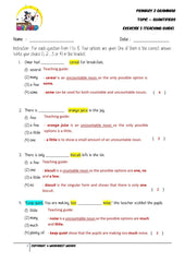 Quantifiers Exercise 5- Answer key and Teaching guide - Worksheet Wizard