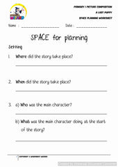 SPACE Planning worksheet for A Lost Puppy - Worksheet Wizard