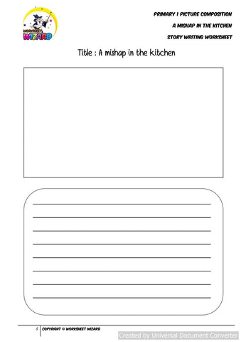 SPACE Planning worksheet for A Mishap in the Kitchen - Worksheet Wizard