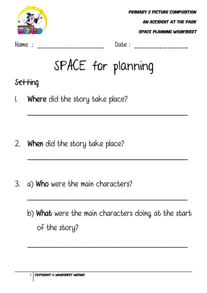 SPACE Planning Worksheet for An accident at the park - Worksheet Wizard