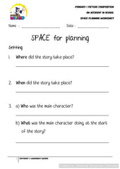 SPACE Planning worksheet for An Accident in School - Worksheet Wizard