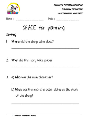 SPACE Planning Worksheet for Playing in the canteen - Worksheet Wizard