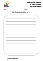 Story Writing Worksheet - An accident at the park - Worksheet Wizard