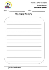 Story Writing Worksheet - Helping the elderly - Worksheet Wizard