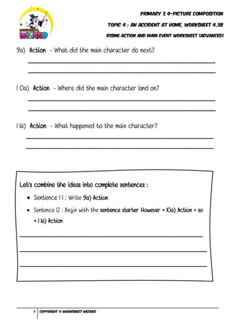 Student's Copy for Advanced Body worksheet - An accident at home - Worksheet Wizard