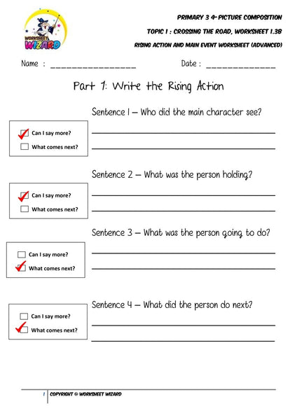 Student's Copy for Advanced Body worksheet - Crossing the road - Worksheet Wizard