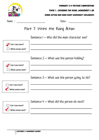 Student's Copy for Advanced Body worksheet - Crossing the road - Worksheet Wizard