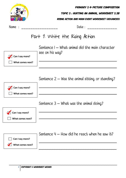 Student's Copy for Advanced Body worksheet - Hurting an animal - Worksheet Wizard