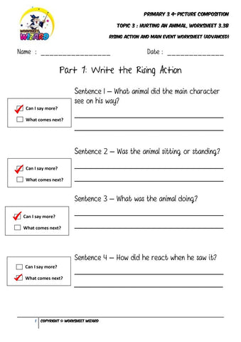 Student's Copy for Advanced Body worksheet - Hurting an animal - Worksheet Wizard