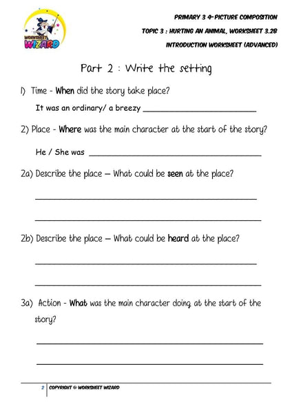 Student's Copy for Advanced Introduction worksheet - Hurting an animal - Worksheet Wizard