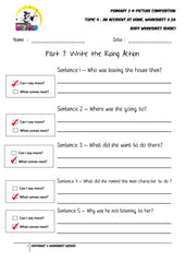 Student's Copy for Basic Body worksheet - An accident at home - Worksheet Wizard