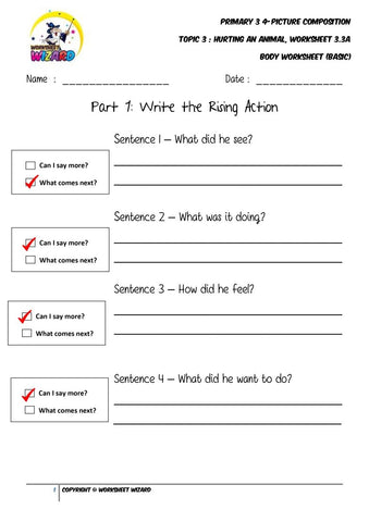 Student's Copy for Basic Body worksheet - Hurting an animal - Worksheet Wizard