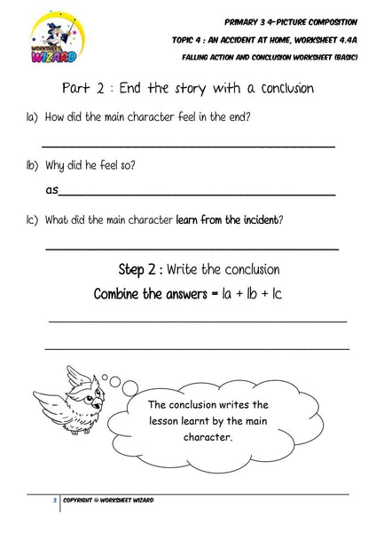 Student's Copy for Basic Conclusion worksheet - An accident at home - Worksheet Wizard